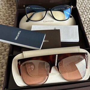 Tom Ford FT5690-B blue block lenses and sunglasses clip